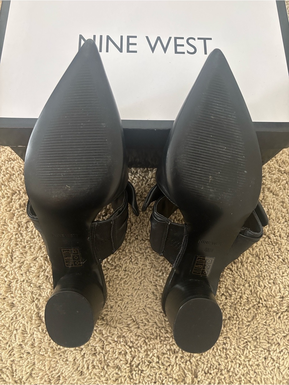 Nine West Black Pointed Knot Mules - Picture 5 of 7